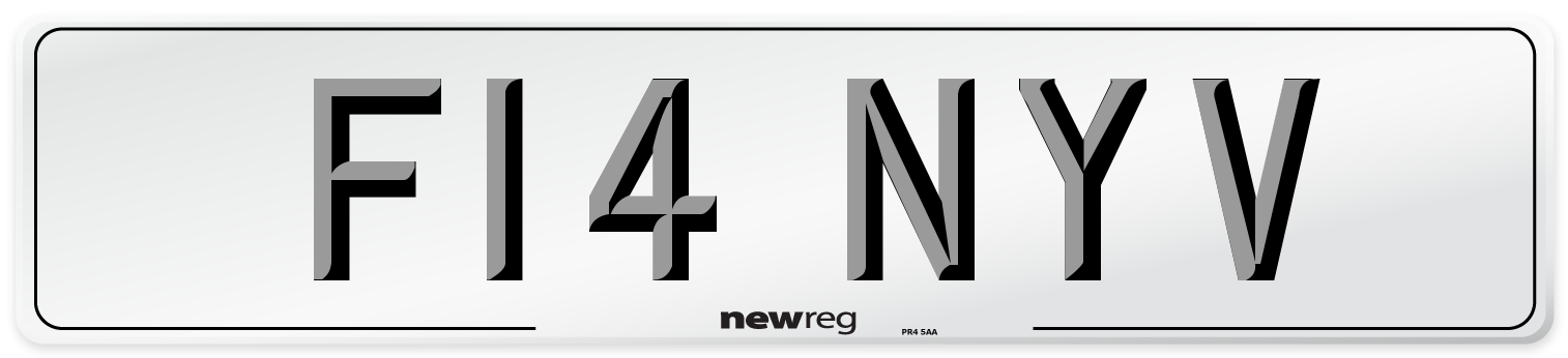 F14 NYV Number Plate from New Reg